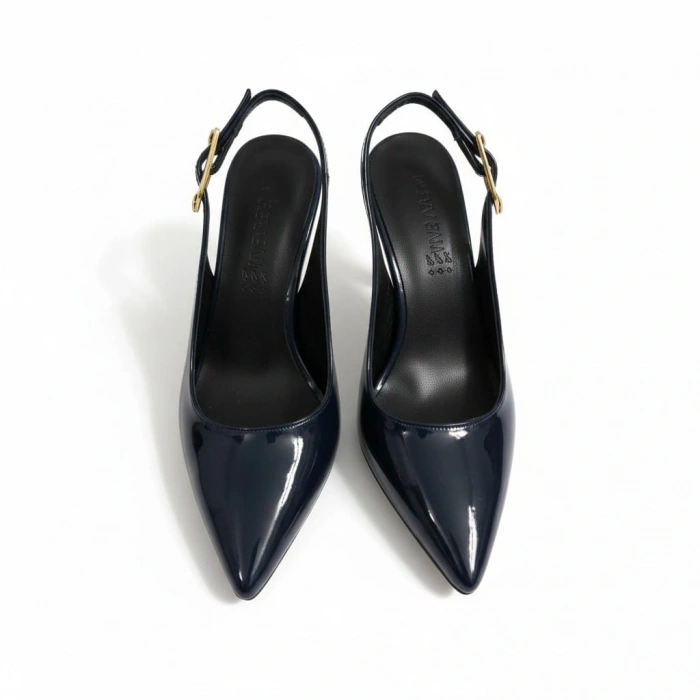 EFW Sivri Burun Lacivert Rugan Kadın Ayakkabı