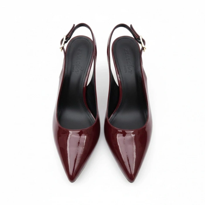 EFW Sivri Burun Bordo Rugan Kadın Ayakkabı