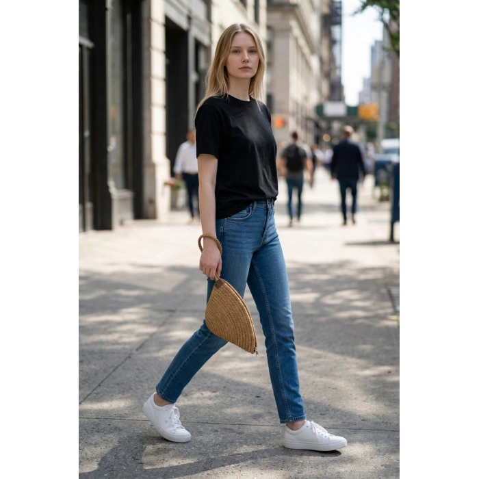 Rome Handmade Hasır Clutch Çanta krem