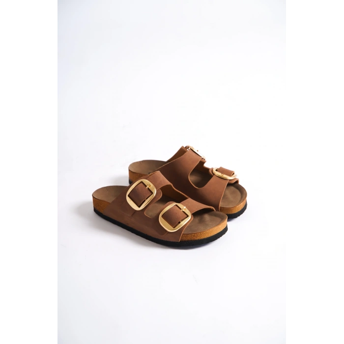 Anetta Kadın Kalın Çift Toka Taba Terlik