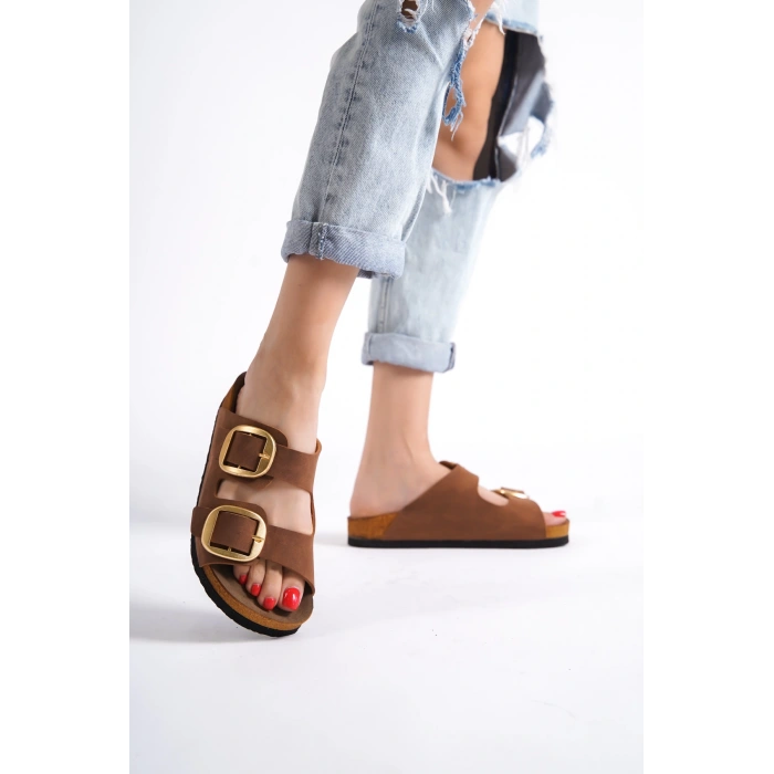 Anetta Kadın Kalın Çift Toka Taba Terlik