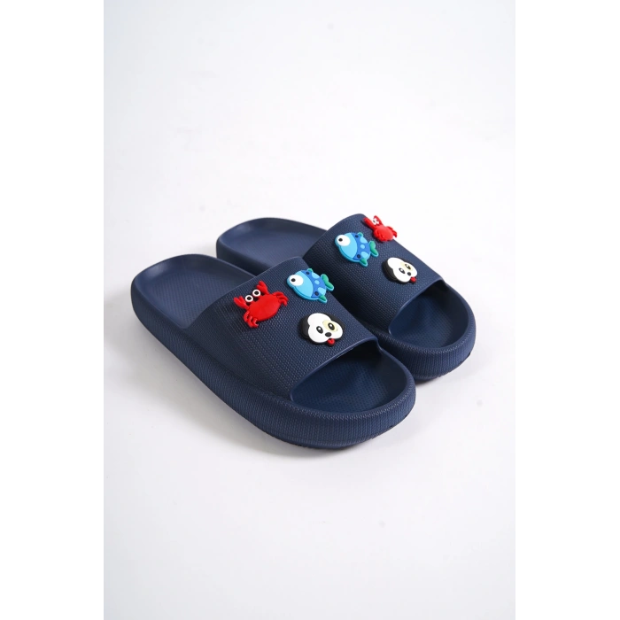 Bambino Çocuk Plaj,Günlük Kullanıma Uygun Rahat Lacivert Terlik