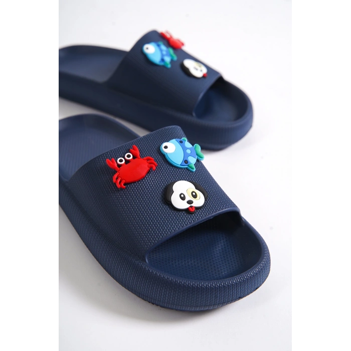 Bambino Çocuk Plaj,Günlük Kullanıma Uygun Rahat Lacivert Terlik