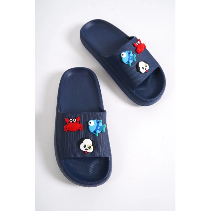 Bambino Çocuk Plaj,Günlük Kullanıma Uygun Rahat Lacivert Terlik