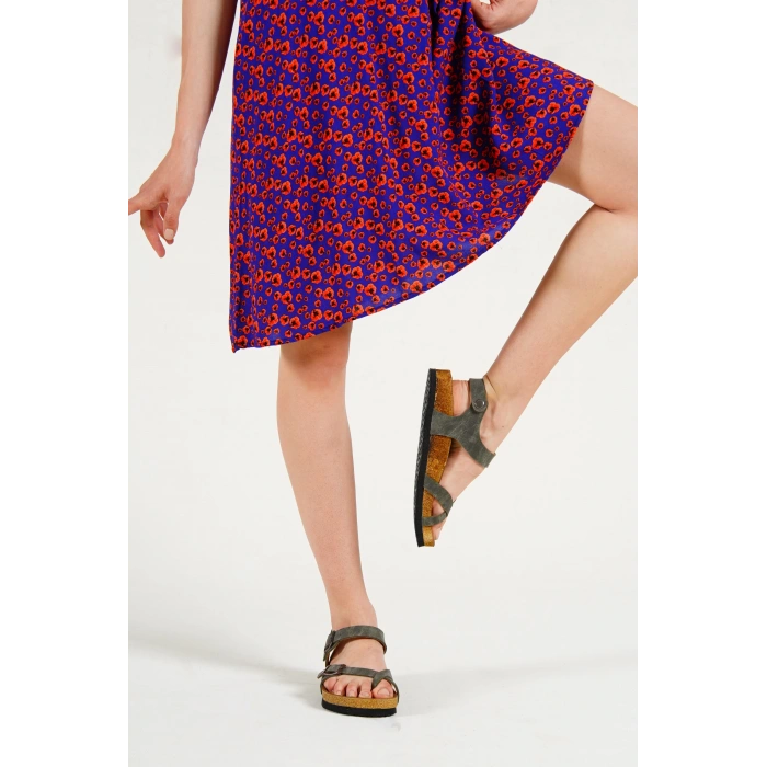 BRENDİ TEK PARMAK HAKİ SÜET SANDALET