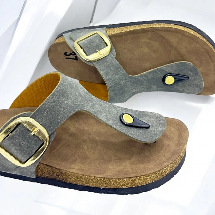 Gema Kadın Parmak Arası Haki Terlik Yeni Sezon