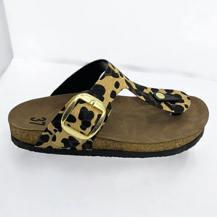Gema Kadın Parmak Arası Leopar Terlik Yeni Sezon
