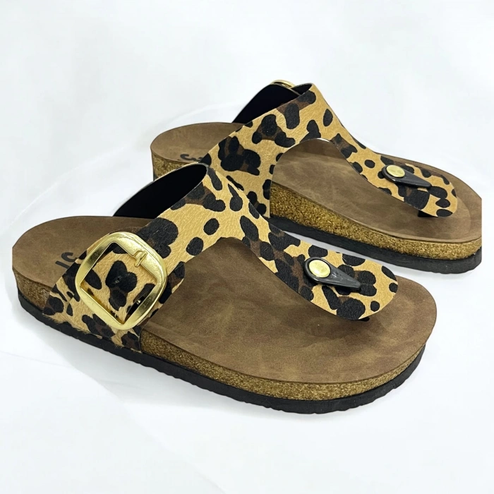 Gema Kadın Parmak Arası Leopar Terlik Yeni Sezon