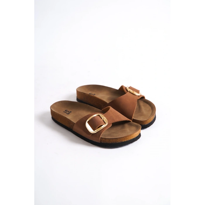 Grazia Kadın Kalın Tek Toka Taba Terlik