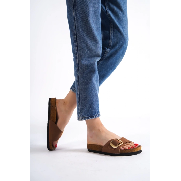 Grazia Kadın Kalın Tek Toka Taba Terlik