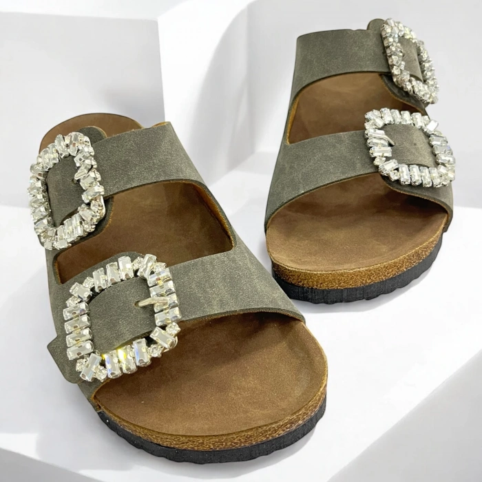 İLYADA TAŞLI ÇİFT TOKA KADIN HAKİ TERLİK