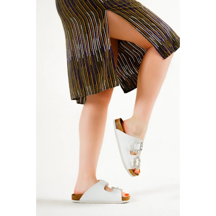 İLYADA TAŞLI ÇİFT TOKA KADIN BEYAZ TERLİK