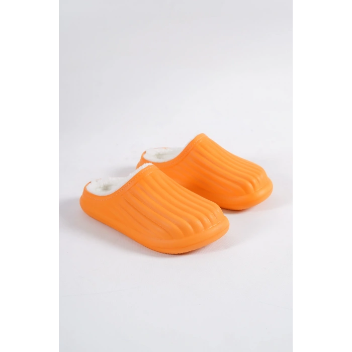 Inverna Faylon Taban Içi Tüylü Kadın Turuncu Ev Terliği