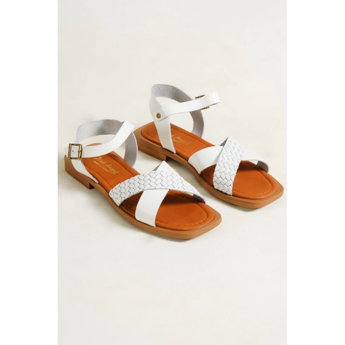 ISABELLA ÇAPRAZ BEYAZ KADIN SANDALET