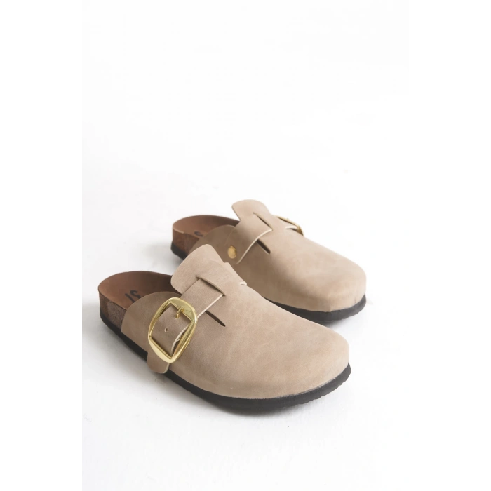 Kadın Mantar Taban Kışlık Önü Kapalı Sabo Günlük Rahat Bej Ev Terliği 1 Beden Büyük Tercih Ediniz.