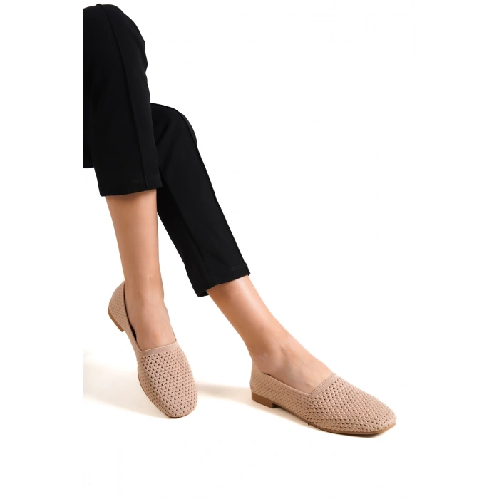 Margot Örme Düz Topuk Krem Babet