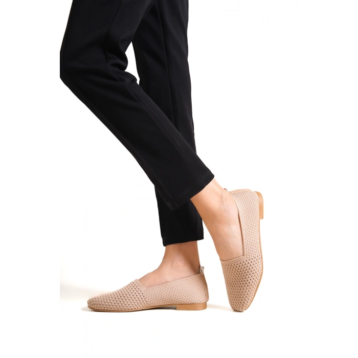 Margot Örme Düz Topuk Krem Babet