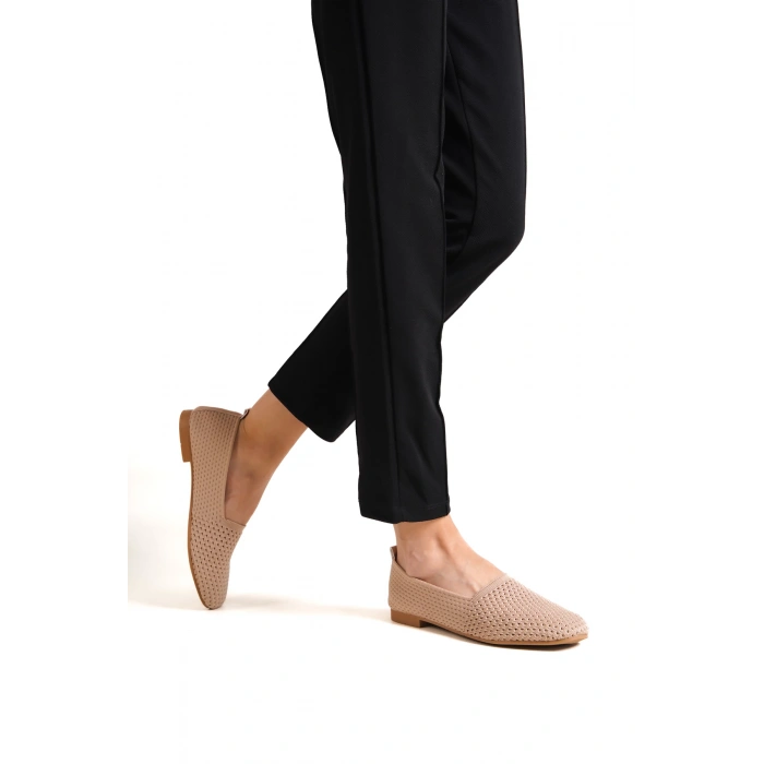 Margot Örme Düz Topuk Krem Babet