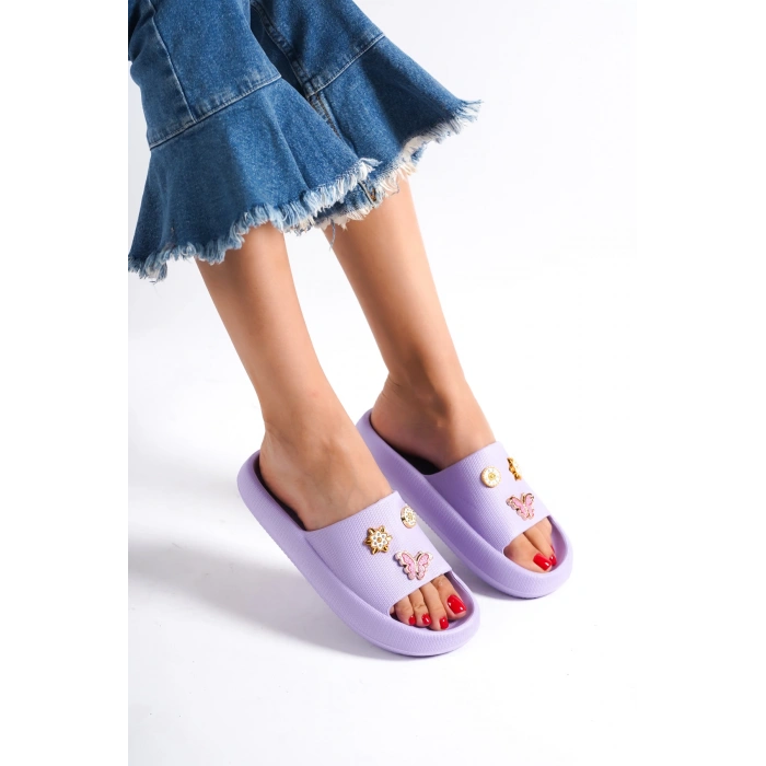 Noemi Tokalı Kadın Günlük,Plaj Mor Terlik