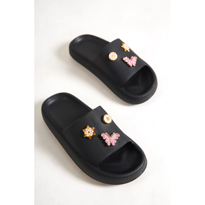 Noemi Tokalı Kadın Günlük,Plaj Siyah Terlik