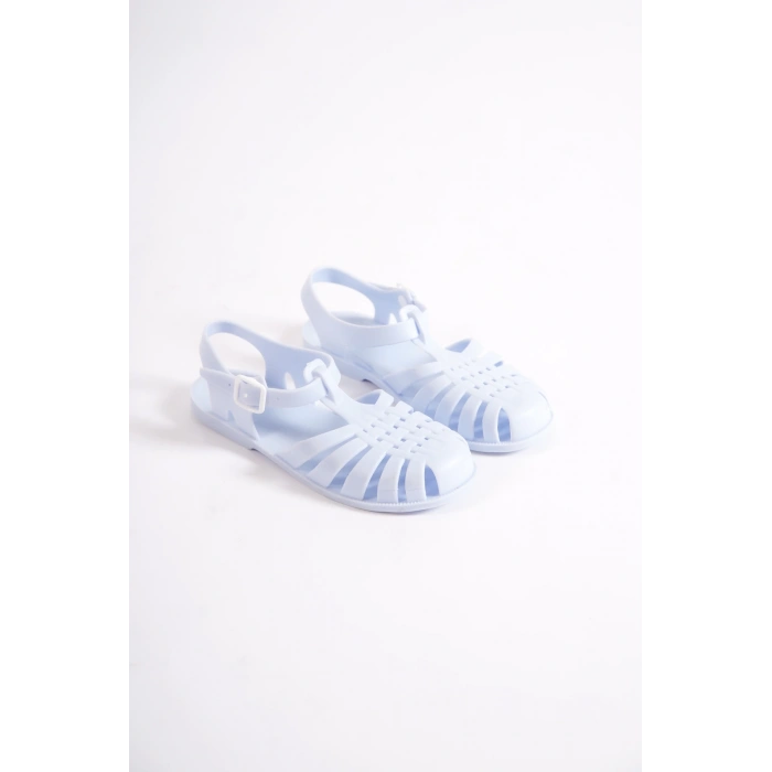 Siena Kadın Tokalı Plastik Mavi Rahat Deniz Ayakkabı,Terlik