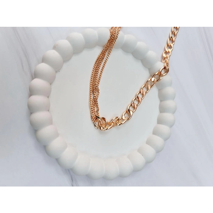 Vıp Serisi Çelik Tasarım Rose Kolye 50 cm