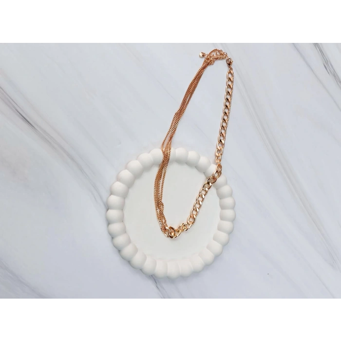 Vıp Serisi Çelik Tasarım Rose Kolye 50 cm