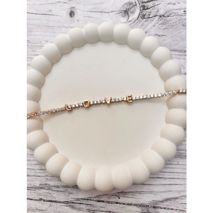 Vıp Serisi Love Yazılı Su Yolu Kadın Çelik Bileklik