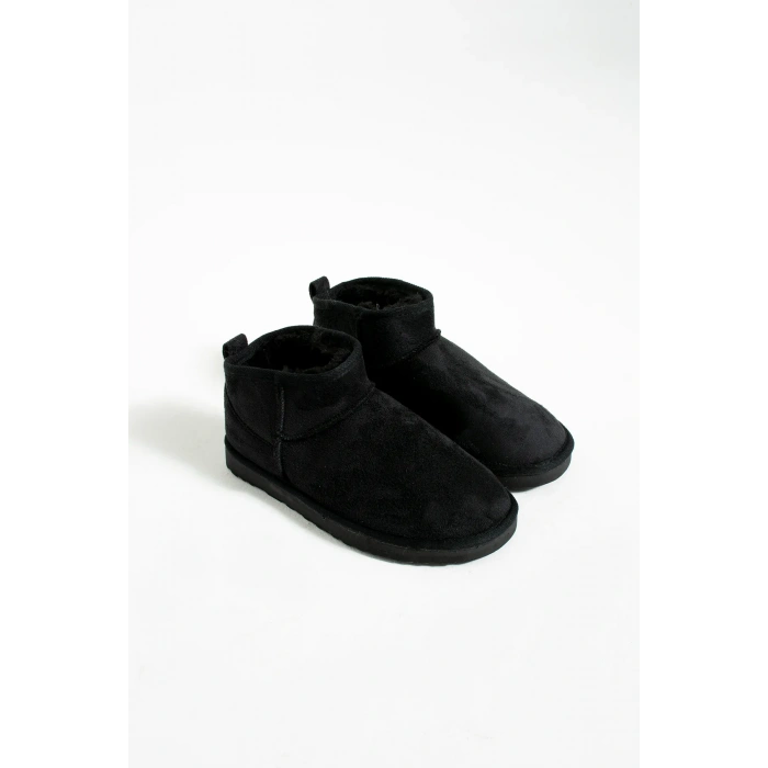 Wissal Kadın Içi Kürklü Yarım Bot Siyah Süet