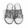 EFW %100 Hakiki Deri Leopar  Beyaz  Kadın Terlik