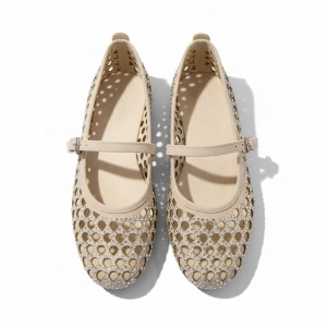 EFW Bej Kadın Taşlı Babet