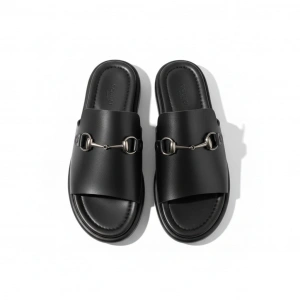 EFW %100 Hakiki Deri Siyah Kadın Günlük Terlik