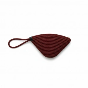 Rome Handmade Hasır Clutch Çanta Bordo