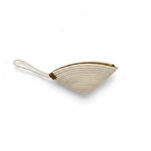 Rome Handmade Hasır Clutch Çanta Bej