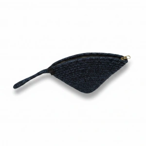 Rome Handmade Hasır Clutch Çanta Lacivert