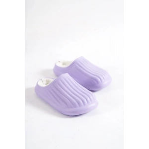 Inverna Faylon Taban Içi Tüylü Kadın Lila Ev Terliği