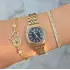 Siyah Kadran Gold Metal Kordon Kadın Saat Kombini 3832