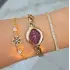 Bordo Kadran Gold Metal Kordon Kadın Saat Kombini 3843