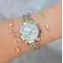 Silver Gold Metal Kordon Kadın Saat Kombini 3847