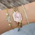 Pembe Kadran Gold Metal Kordon Kadın Saat Kombini 3854