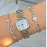 Beyaz Kadran Silver Metal Kordon Kadın Saat Kombini 3858