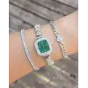 Zirkon Taşlı Silver Metal Kordon Kadın Saat Kombini 3907