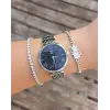 Silver Metal Kordon Kadın Saat Kombini 3904