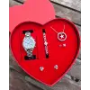 Silver Kolye Küpe Bileklik Saat Seti 0020