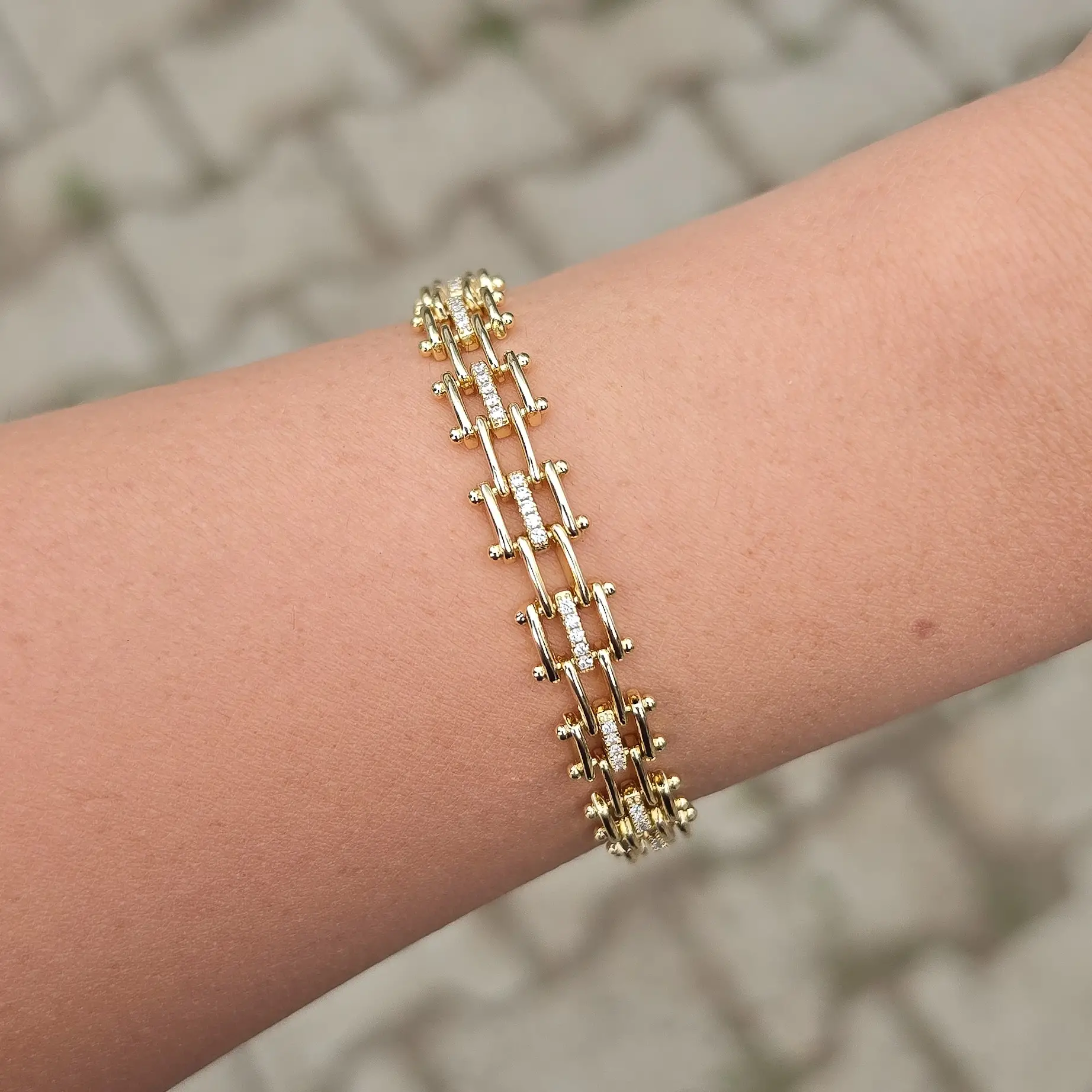 Gold Taşlı Bileklik 0011