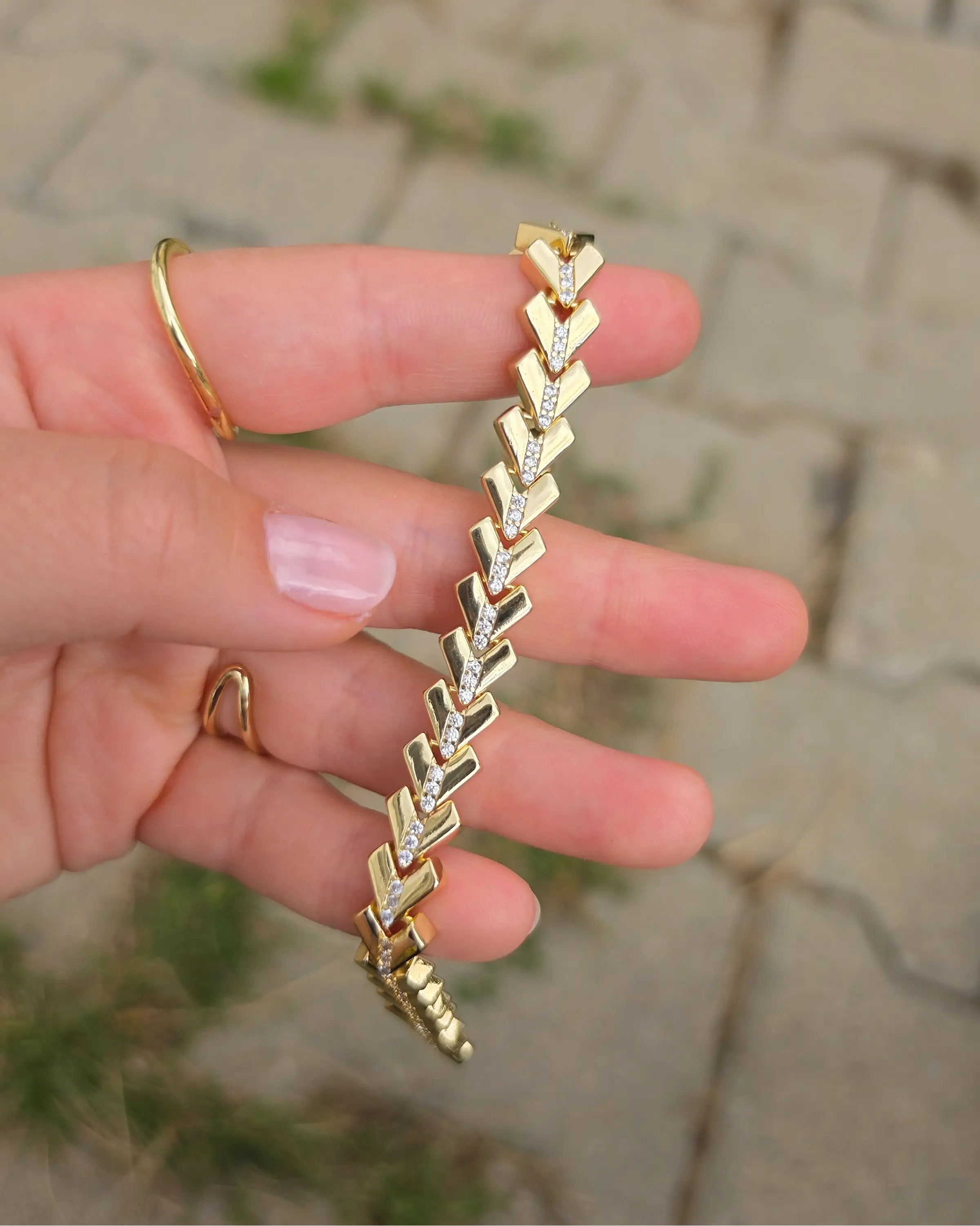 Gold Taşlı Bileklik 0002