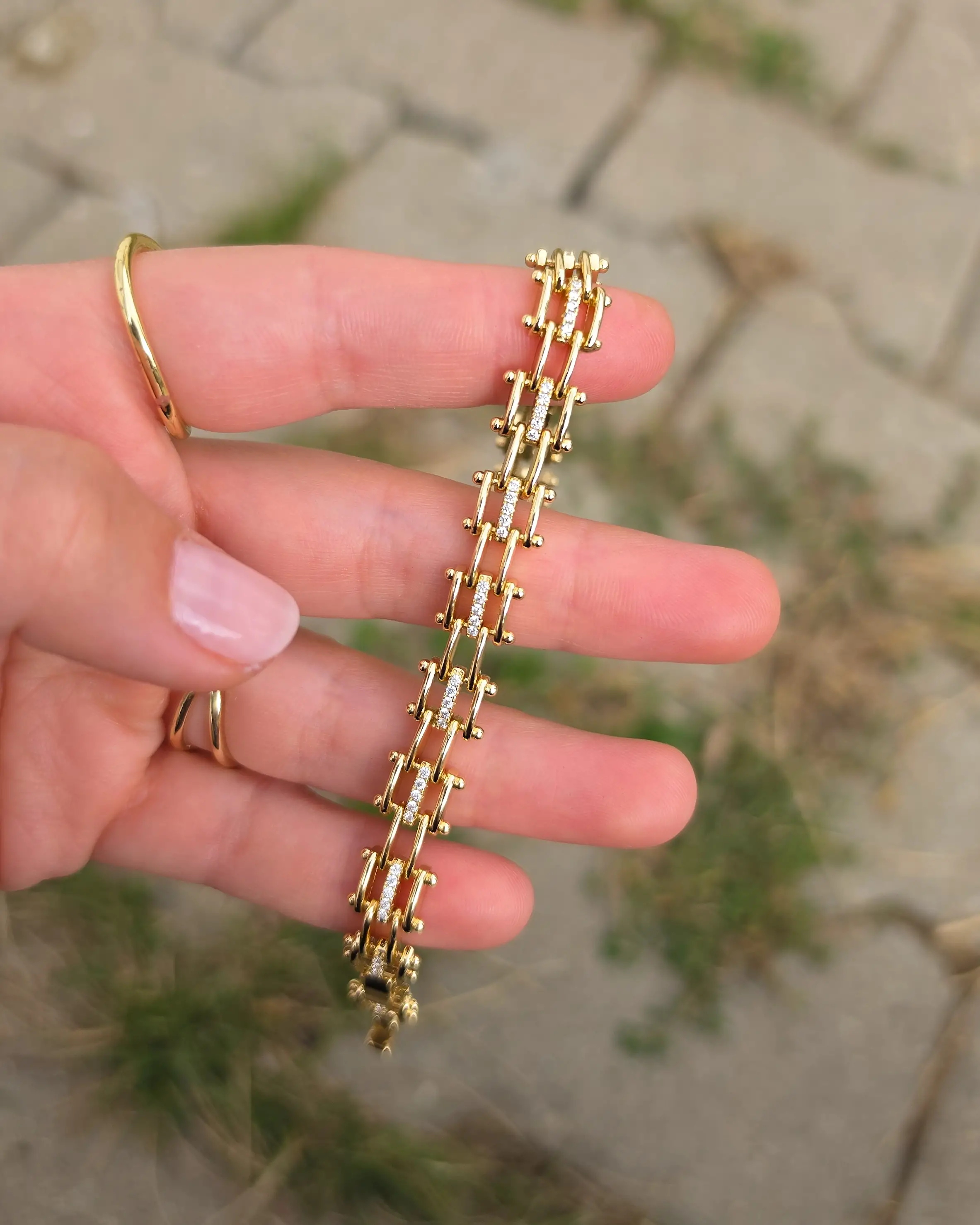 Gold Taşlı Bileklik 0011