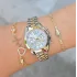 Silver Gold Metal Kordon Kadın Saat Kombini 3847