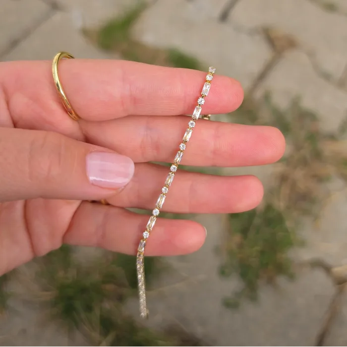 Gold Taşlı Suyolu Bileklik 0007