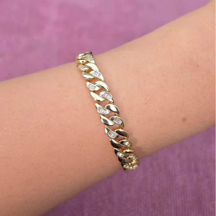 Gold Taşlı Zincir Bileklik 0017